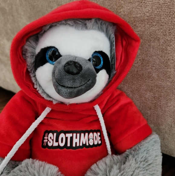 NWT Stuffed 26" Big Sloth Red Shirt Hoodie Toy LARGE  #slothmode - Picture 3 of 9